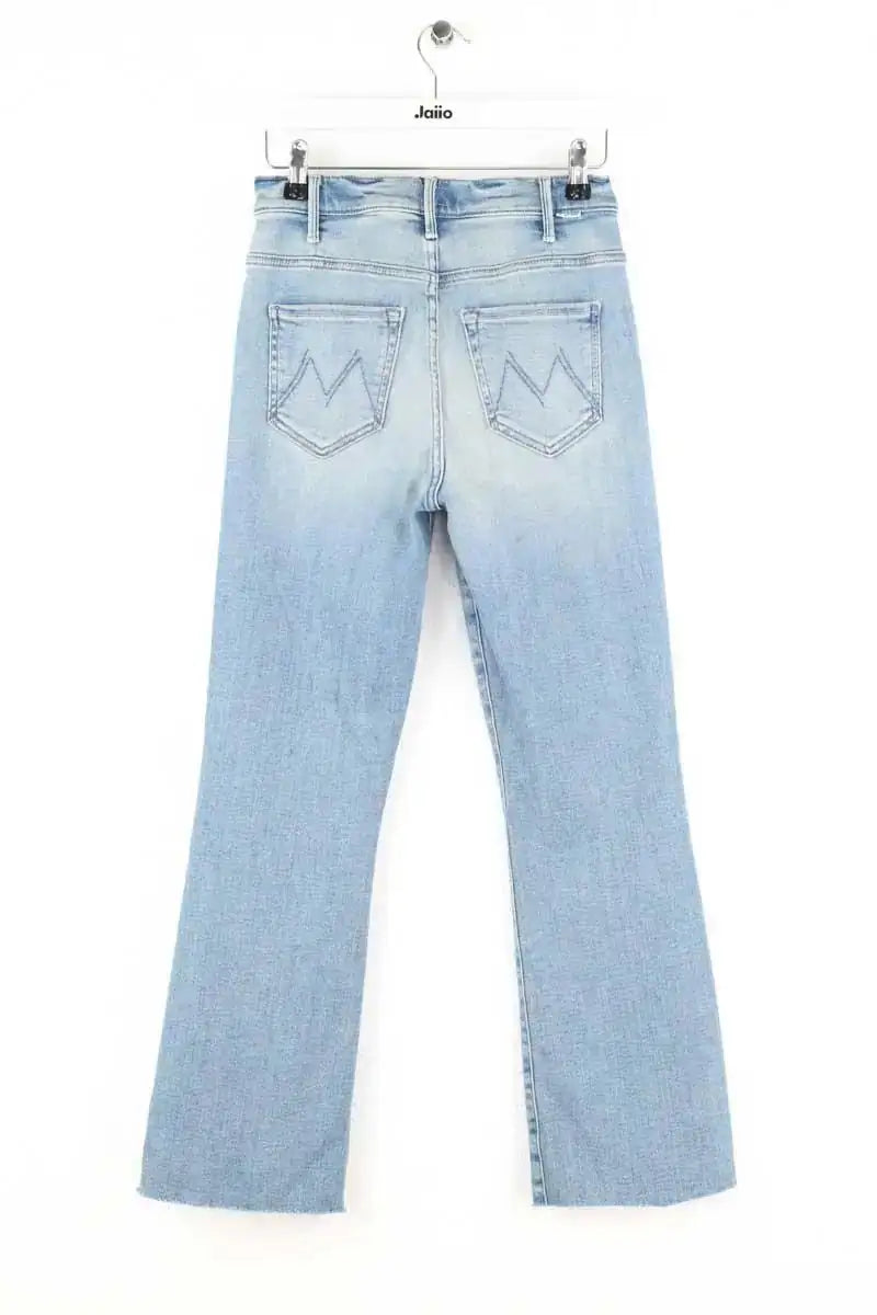 Jean droit Mother The Hustler Ankle Fray Bleu en Coton