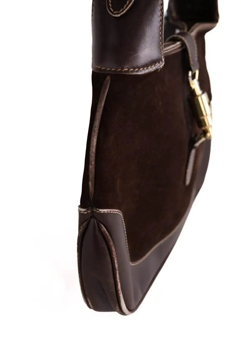Sac porté épaule Gucci Jackie Marron en Daim