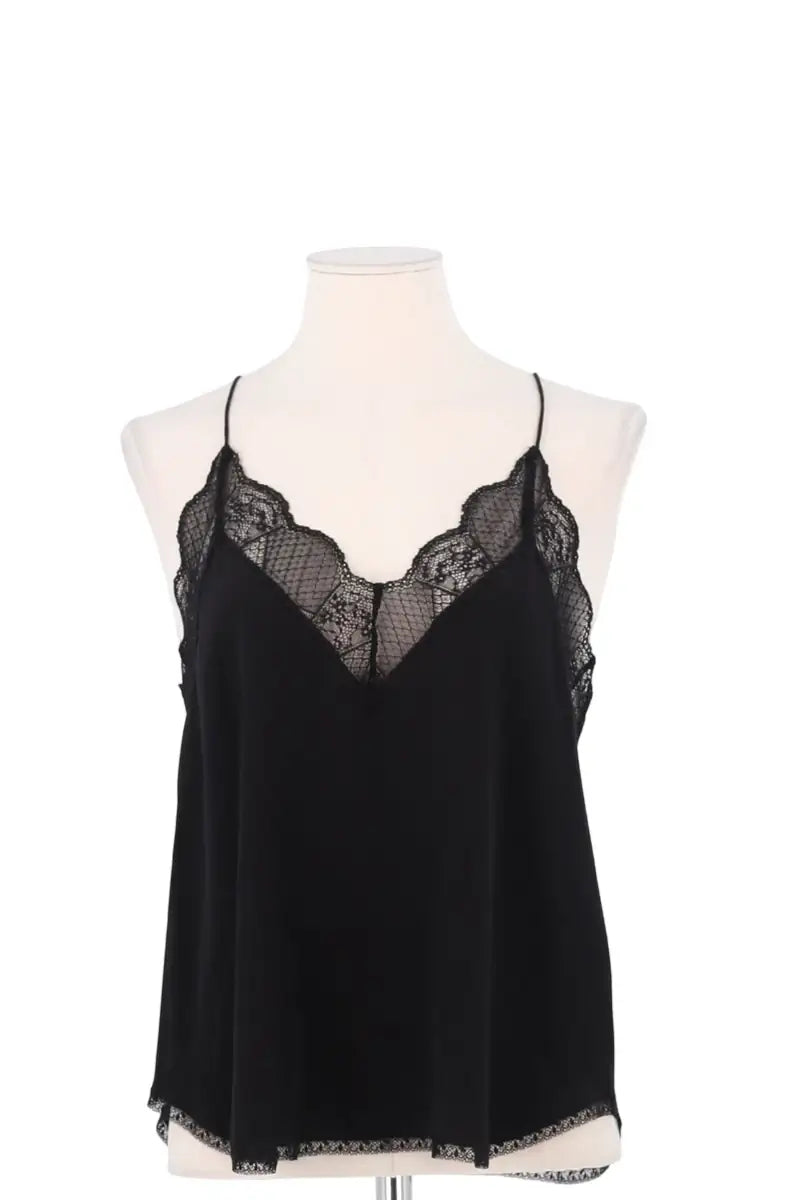 Top sans manche Zadig & Voltaire Noir en Soie, taille XS - Seconde Main