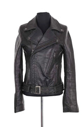 Veste Maje Noir en Cuir, taille S - Seconde Main