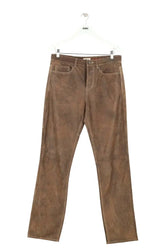 Pantalon droit Zadig & Voltaire John Marron en Cuir, taille S - Seconde Main