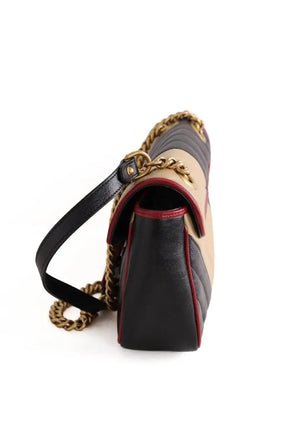 Sac à bandoulière Gucci GG Marmont Chain Matelasse Noir en Cuir