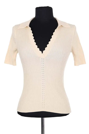 Polo Sandro Beige en Synthétique, taille S - Seconde Main