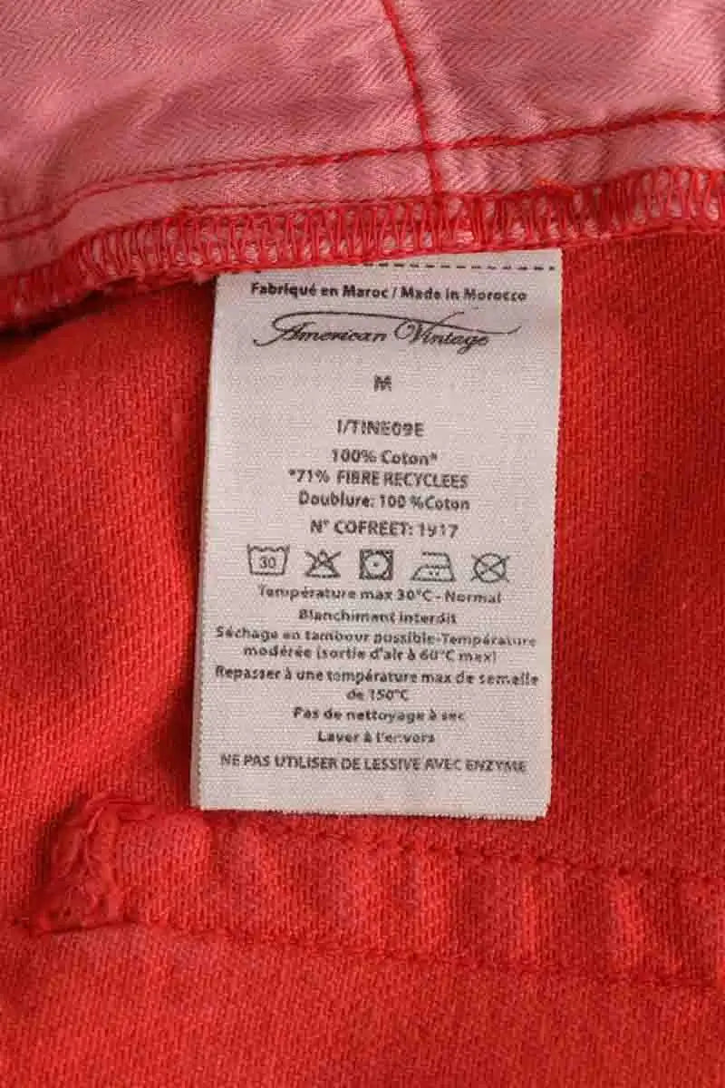 Mini short American Vintage Orange en Coton