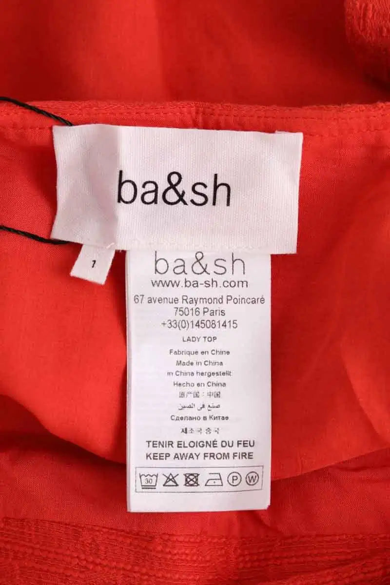 Top sans manche Ba&Sh Rouge en Coton