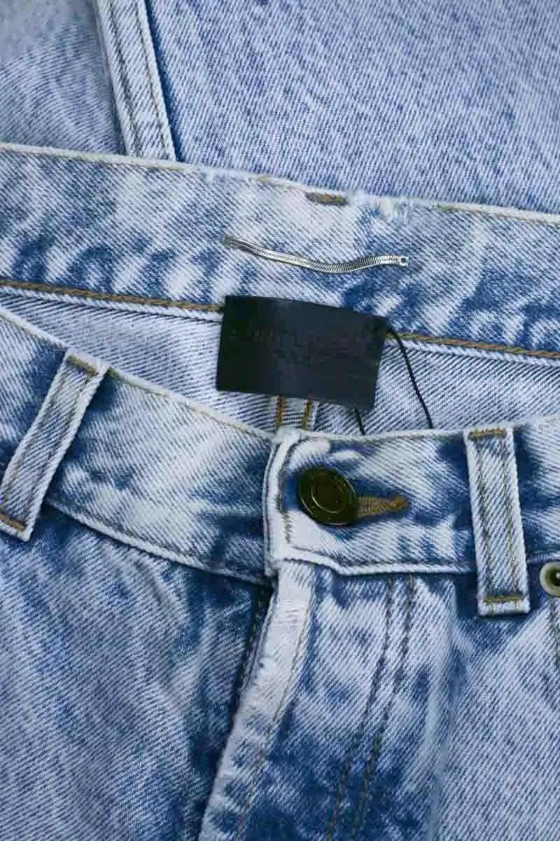 Jean droit Saint Laurent Bleu en Coton