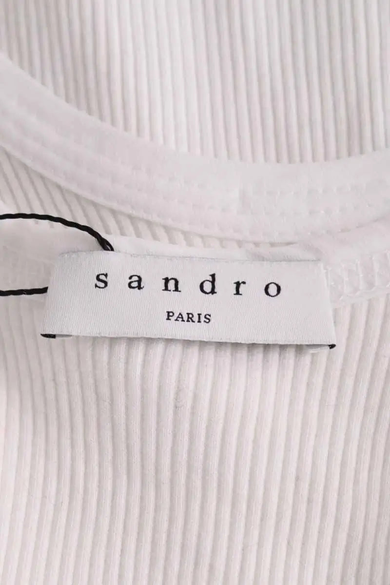 Top sans manche Sandro Blanc en Coton