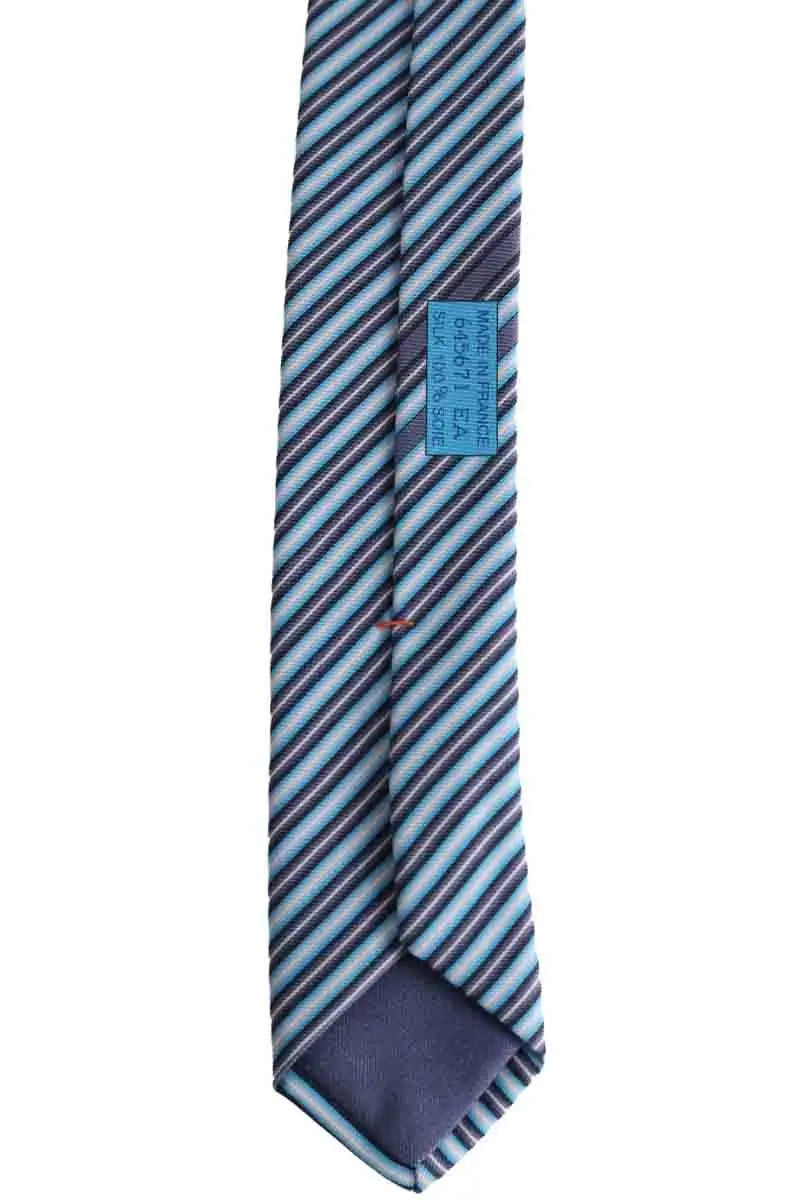 Cravate Hermès Bleu en Soie
