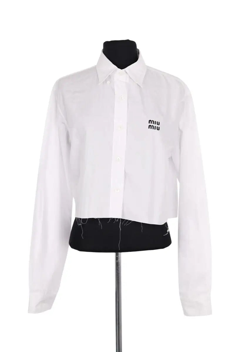 Chemise Miu Miu Blanc en Coton, taille S - Seconde Main