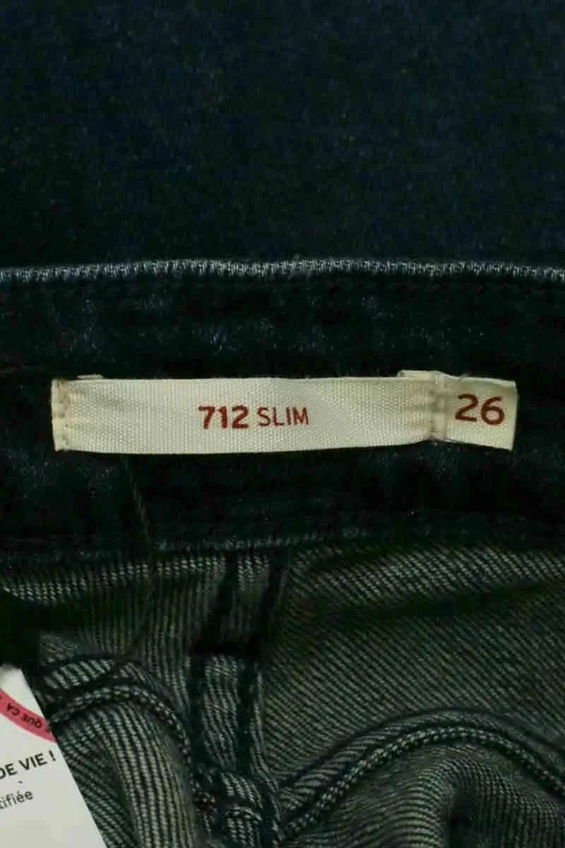 Jean slim Levi's 712 Bleu en Coton