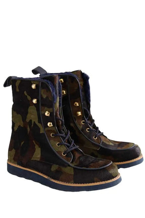 Boots à lacets Heimstone Kaki en Cuir