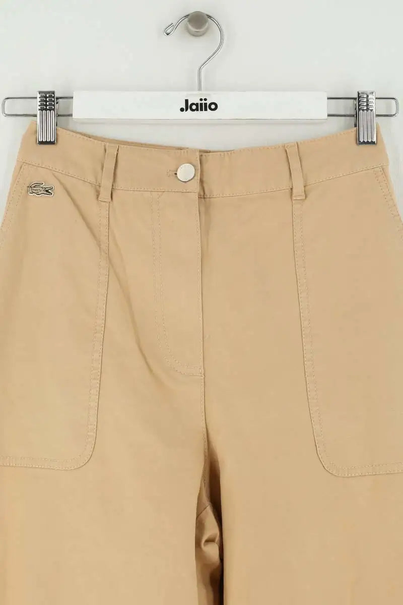 Pantalon droit Lacoste Beige en Coton
