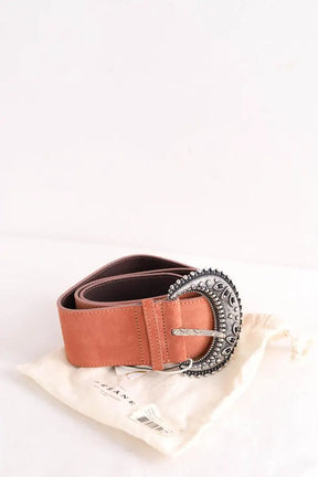 Ceinture en cuir Sézane Orange en Daim