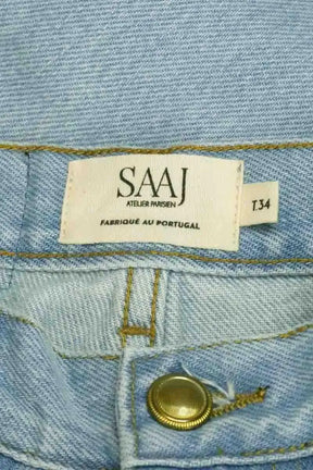 Jean droit Saaj Bleu en Coton