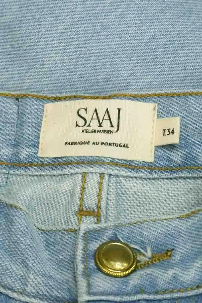 Jean droit Saaj Bleu en Coton