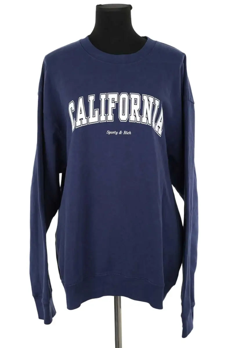 Sweatshirt Sporty & Rich Bleu en Coton, taille XL - Seconde Main