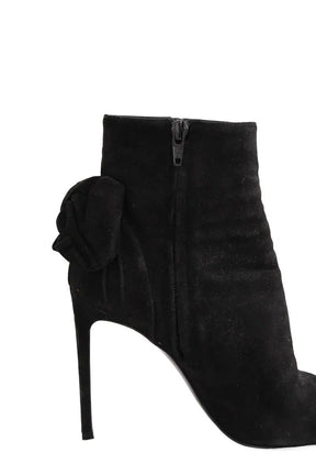Talons Saint Laurent Noir en Daim