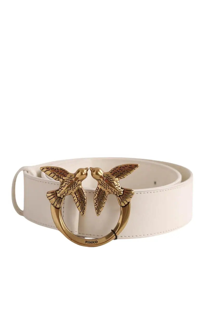 Ceinture en cuir Pinko Ecru en Cuir, taille L - Seconde Main