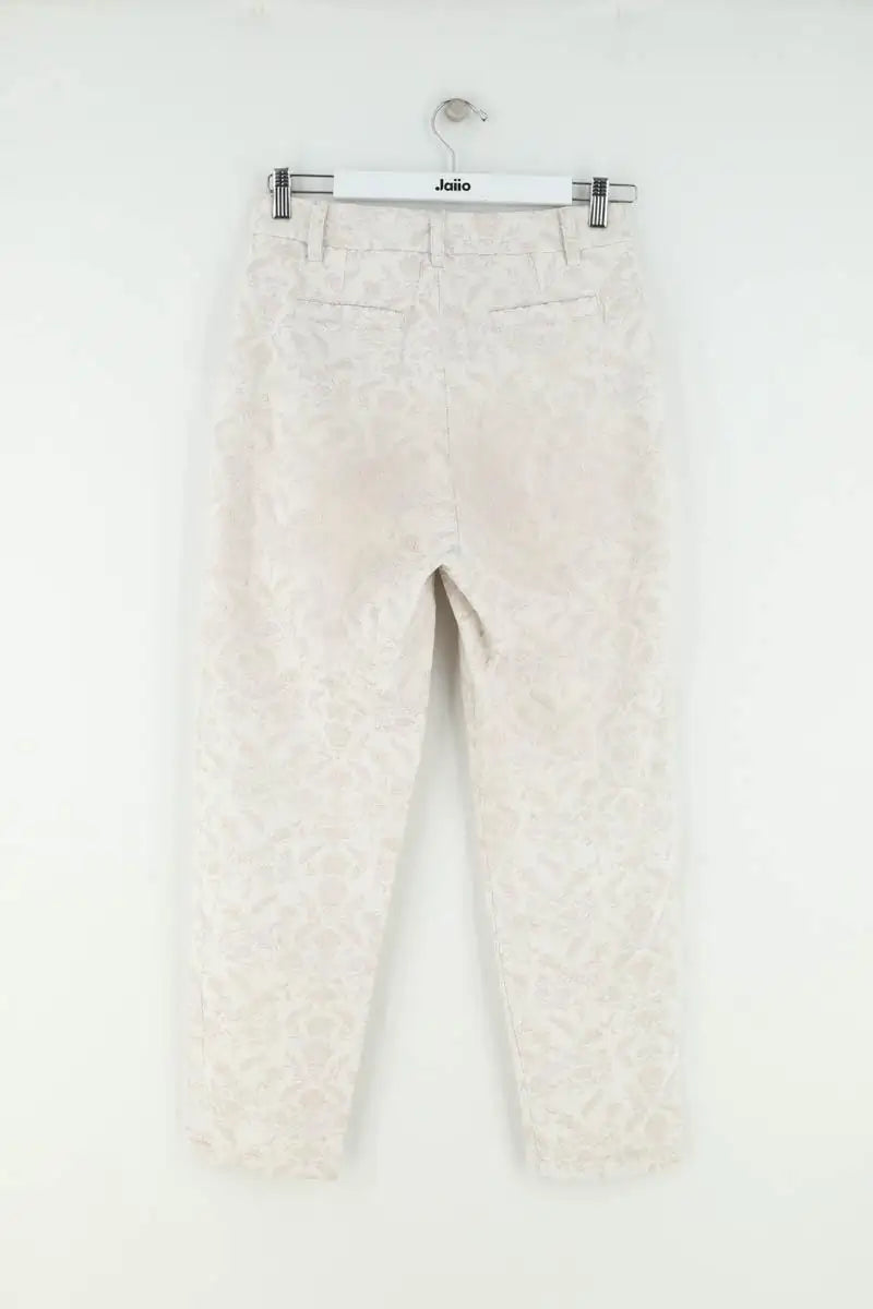 Pantalon droit Saaj Ecru en Coton