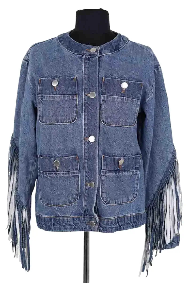 Veste Maje Bleu en Coton, taille S - Seconde Main