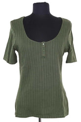 T-shirt Sézane Kaki en Coton, taille S - Seconde Main