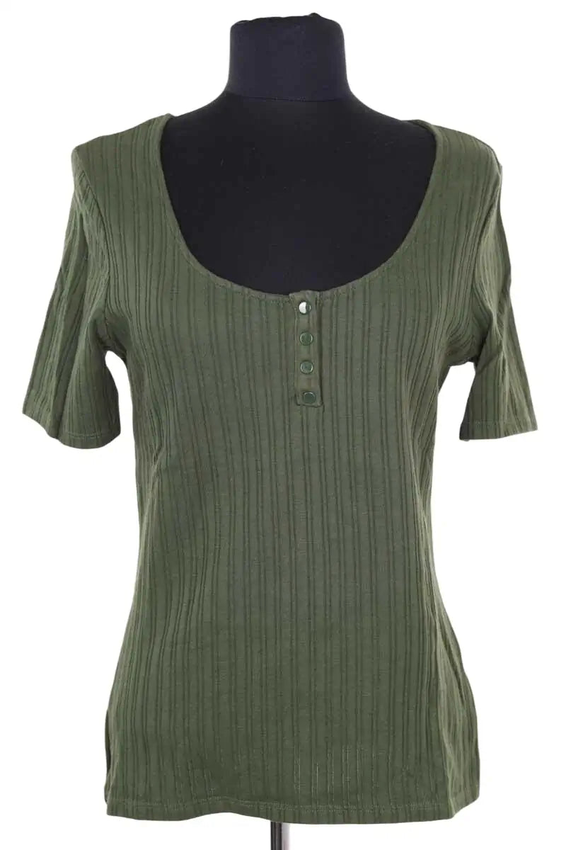 T-shirt Sézane Kaki en Coton, taille S - Seconde Main