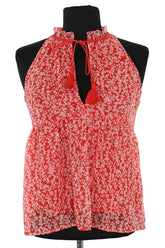 Top sans manche Sézane Rouge en Synthétique, taille XS - Seconde Main