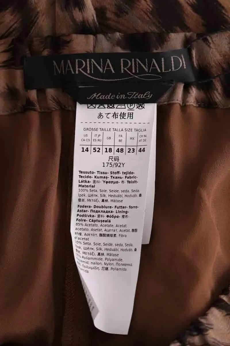 Pantalon Marina Rinaldi Marron en Soie