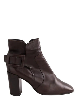 Boots à boucles Roger Vivier Marron en Cuir, taille 35 - Seconde Main
