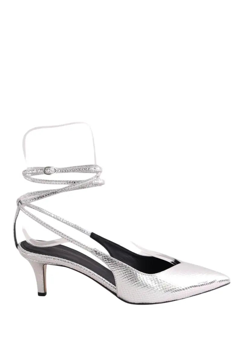 Talons Isabel Marant Exotic Story Argent en Cuir, taille 37 - Seconde Main