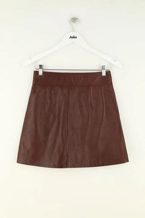 Jupe Claudie Pierlot Bordeaux en Cuir