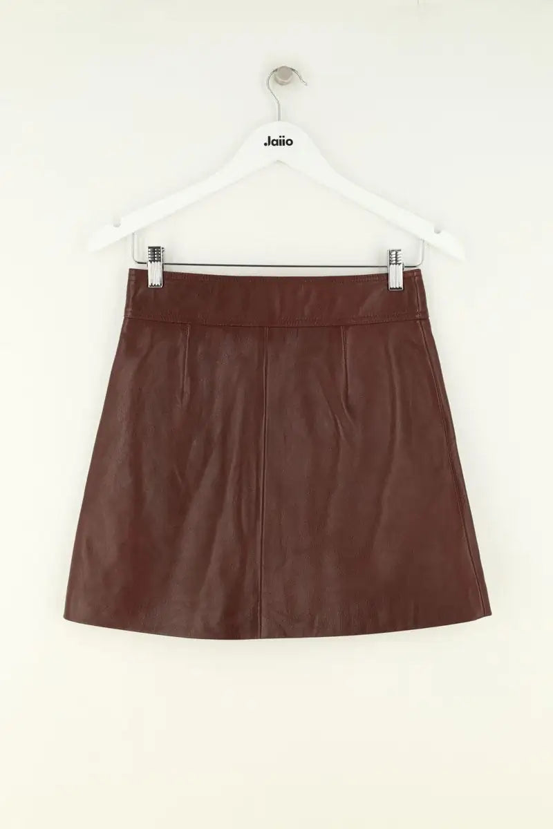 Jupe Claudie Pierlot Bordeaux en Cuir