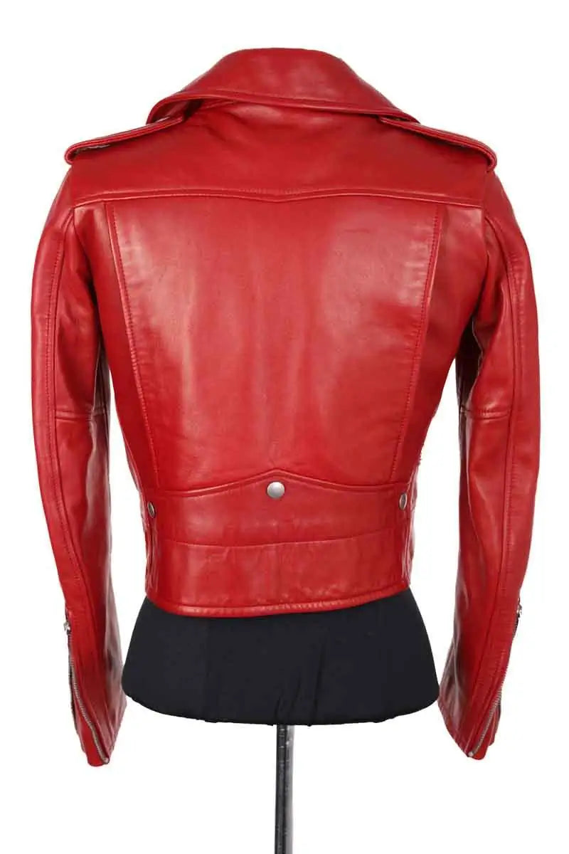 Veste Saint Laurent Rouge en Cuir