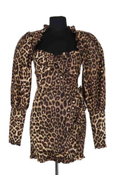 Robe Alessandra Rich Marron en Soie, taille M - Seconde Main