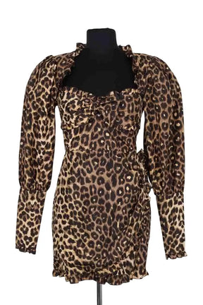 Robe Alessandra Rich Marron en Soie, taille M - Seconde Main