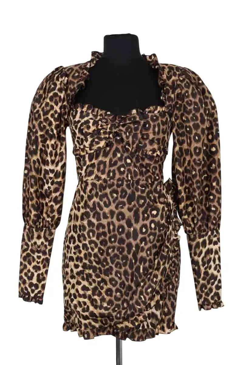 Robe Alessandra Rich Marron en Soie, taille M - Seconde Main