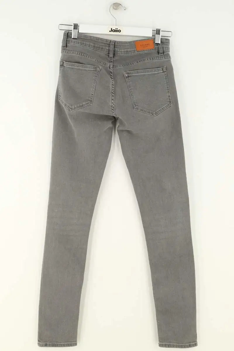 Jean slim Sézane Gris en Coton - élasthanne