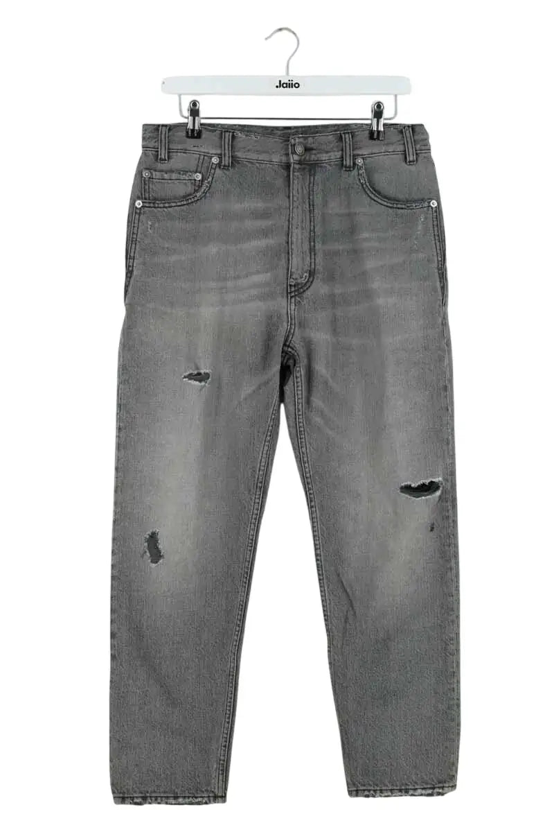 Jean droit Saint Laurent Anthracite en Coton, taille XXS - Seconde Main