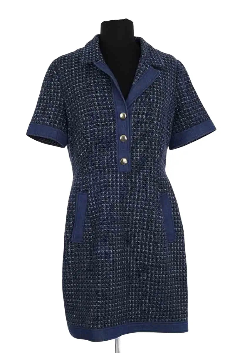 Robe Claudie Pierlot Bleu en Coton, taille S - Seconde Main