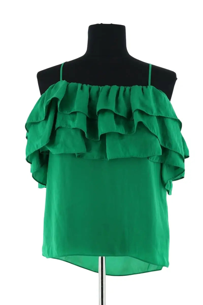 Blouse Maje Vert en Synthétique, taille S - Seconde Main