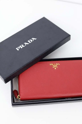 Portefeuille en cuir  Prada  Rouge