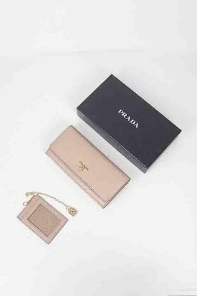 Portefeuille Prada Diagramme Beige