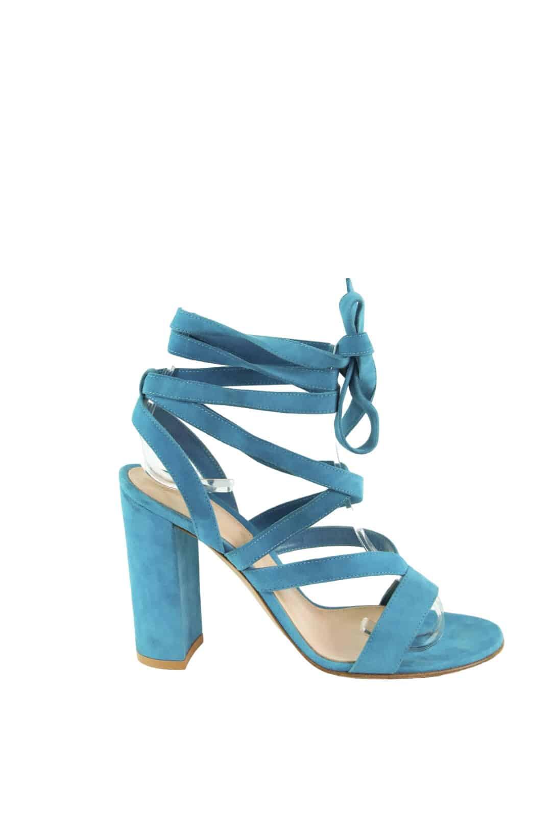 Sandales à talons lacets - Pointure 38 1/2 Gianvito Rossi  Bleu