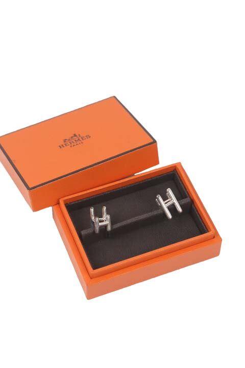 Bouton de manchette Hermès  Argent