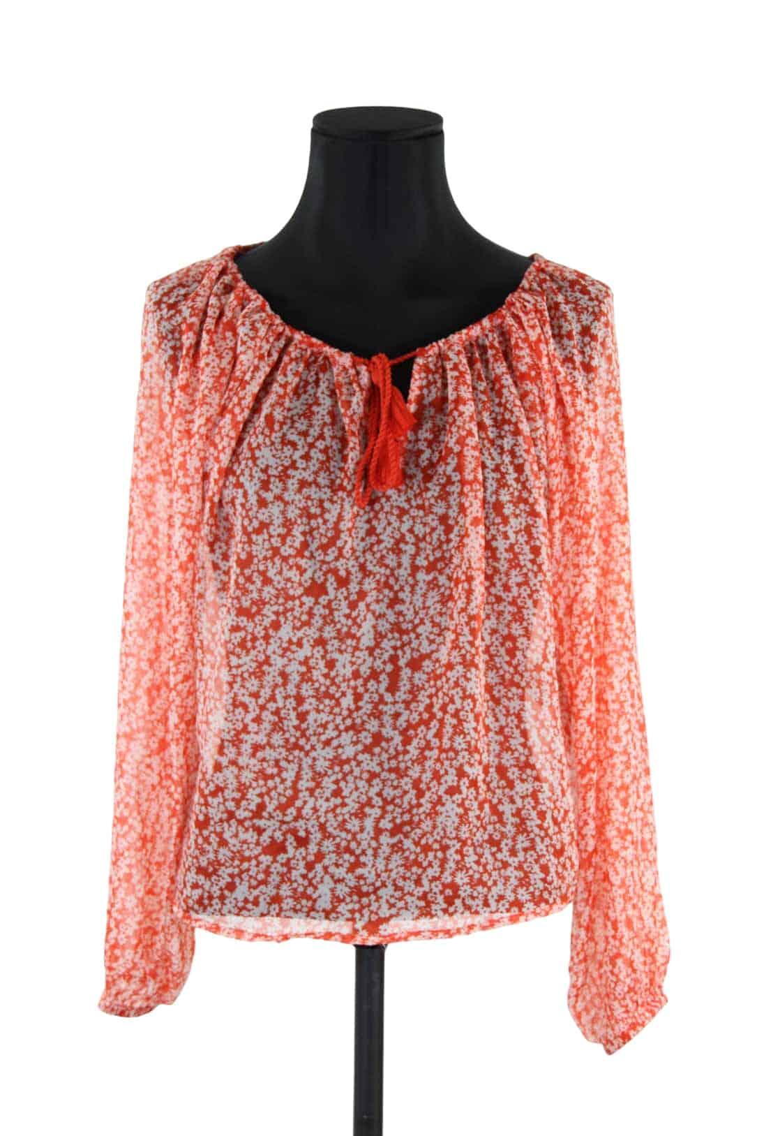 Top/Blouse Rouge En Polyester Afibel - Taille 54 - Occasion Très Bon état - Col V, Manches Courtes